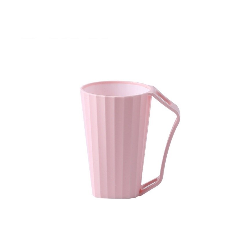 Household Washing Mups With Handle Couple Brushing Cups Children Mouthwash Cup Solid Color Cute Tooth Cylinder Cups: Pink