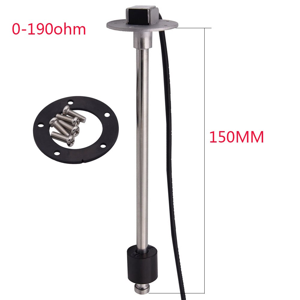 Olje væske tank drivstoff vannnivå sensor båt drivstoff sende enhet marine lastebil bil rv måler sensor 0-190 ohm rustfritt stål 300mm: 150mm 0-190 ohm