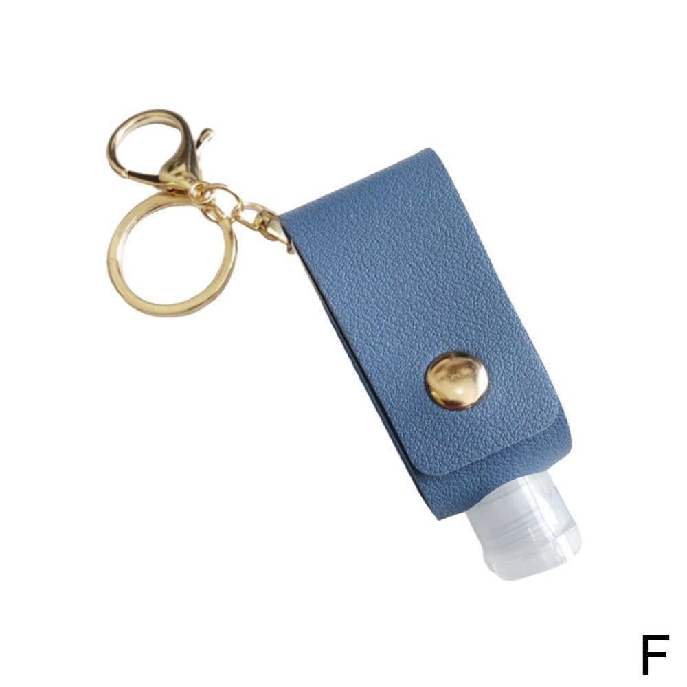 Draagbare 30Ml Lege Lekvrij Plastic Reizen Fles Voor Handdesinfecterend Met Kwasten Lederen Sleutelhanger Houder Carriers: F
