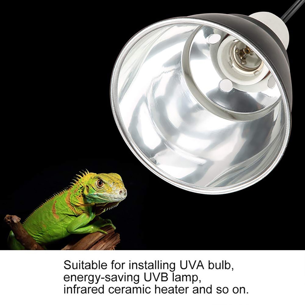 Dome Reptile Lamp Fixture Reptile UVB Light Fixture Optical Reflection Cover for Reptile Glass Terrariums