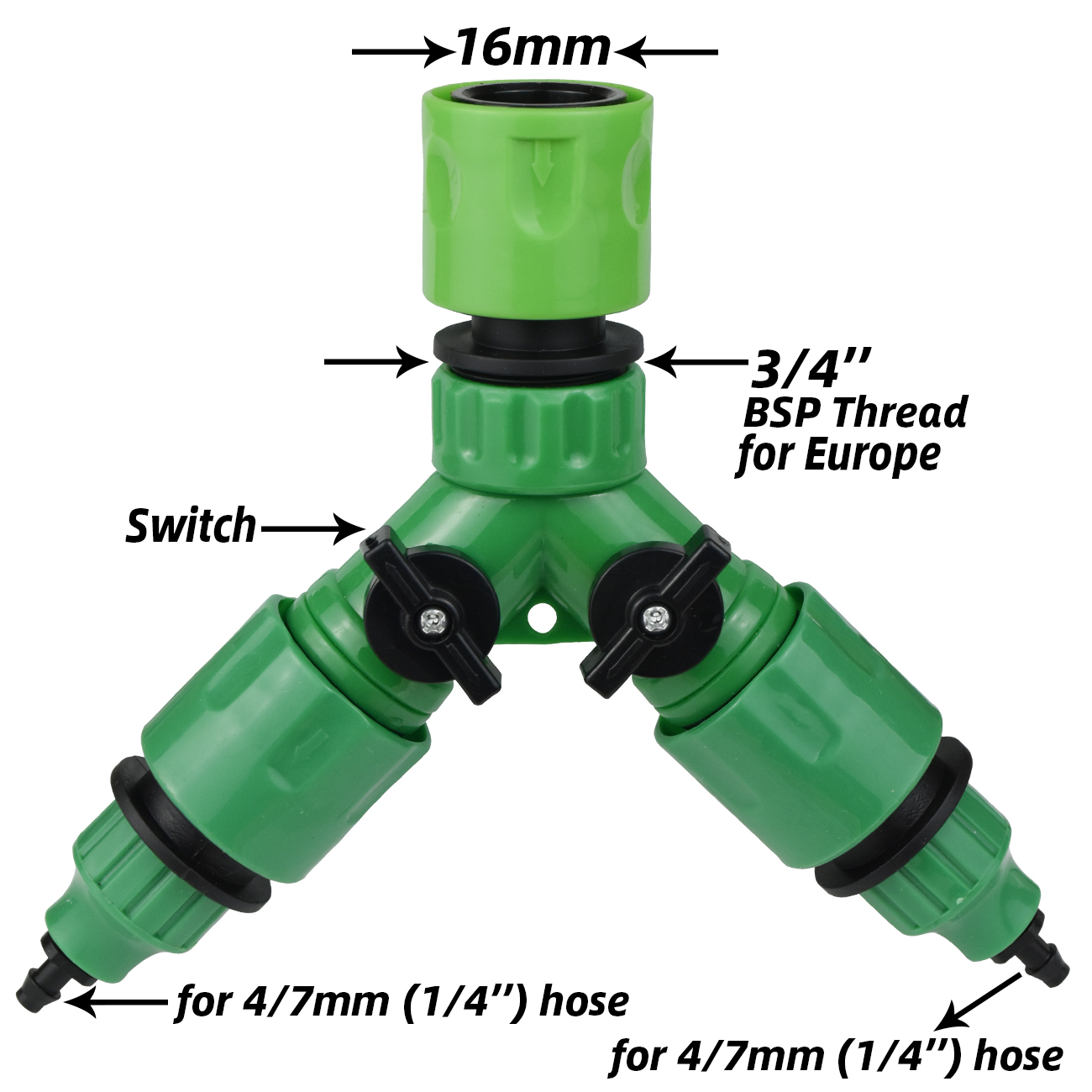 Kesla 1pc kranadapter 1- veis 2- -veis 4- -veis splitter dryppvanning hage 1/4 -tommers slange automatisk vanningssystemsett bonsai potteplante: Rød