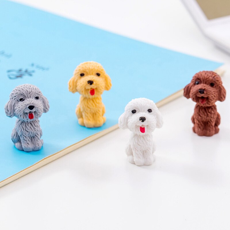 1 stk sød kawaii hund blyant tegneserie bamse gummi viskelæder børn nyhed skole kontor papirvarer levering smuk sød dejligt dyr