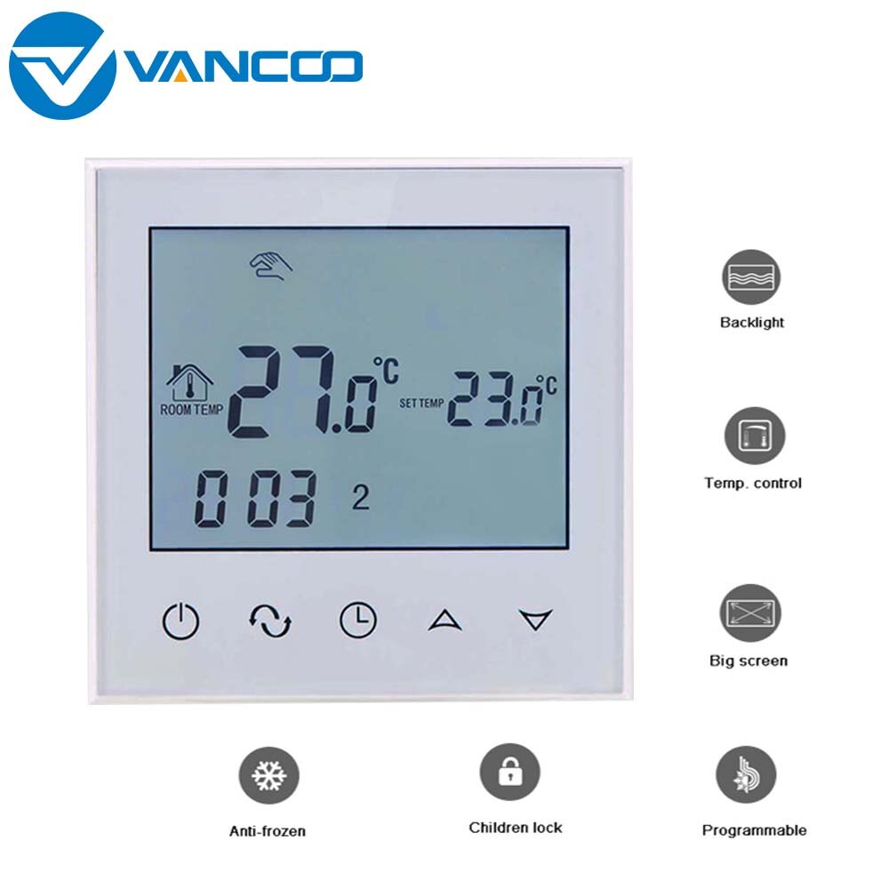 Vancoo-termostato inteligente por voz para calefacción por suelo radiante, 220V, WIFI, aplicación de teléfono móvil, Control de temperatura