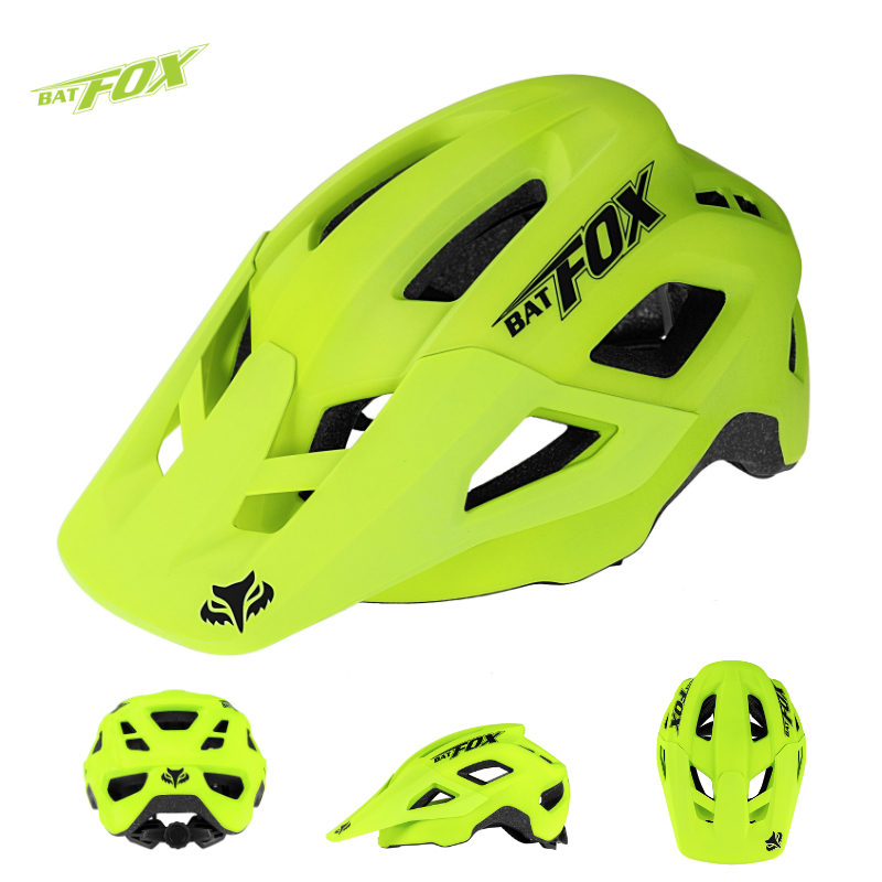 bat fox Helmets Mtb Men's Cycling Helmet casco bicicleta mtb Mountain Bike cascos para ciclismo adult mtb bicycle helmet: L / green