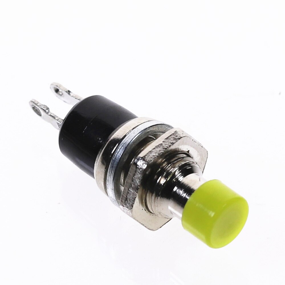 10Pcs PBS-110 7MM Momentary Push Button Switch Press The Reset Switch Momentary ON OFF Push Button Micro Switch Normally Open NO: Yellow