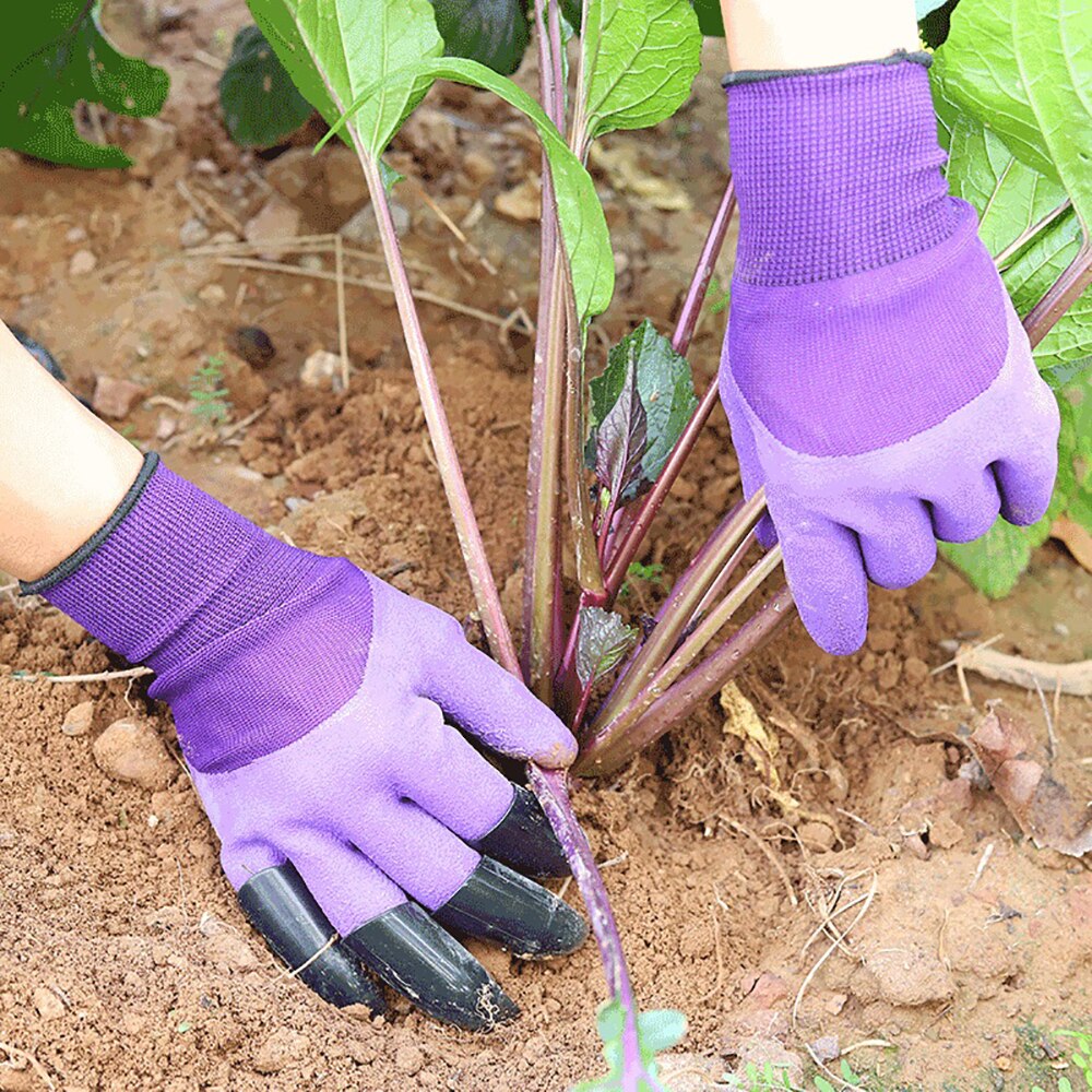 Guantes de jardín con garras de plástico ABS, manoplas de goma duraderas e impermeables para jardinería y jardín al aire libre