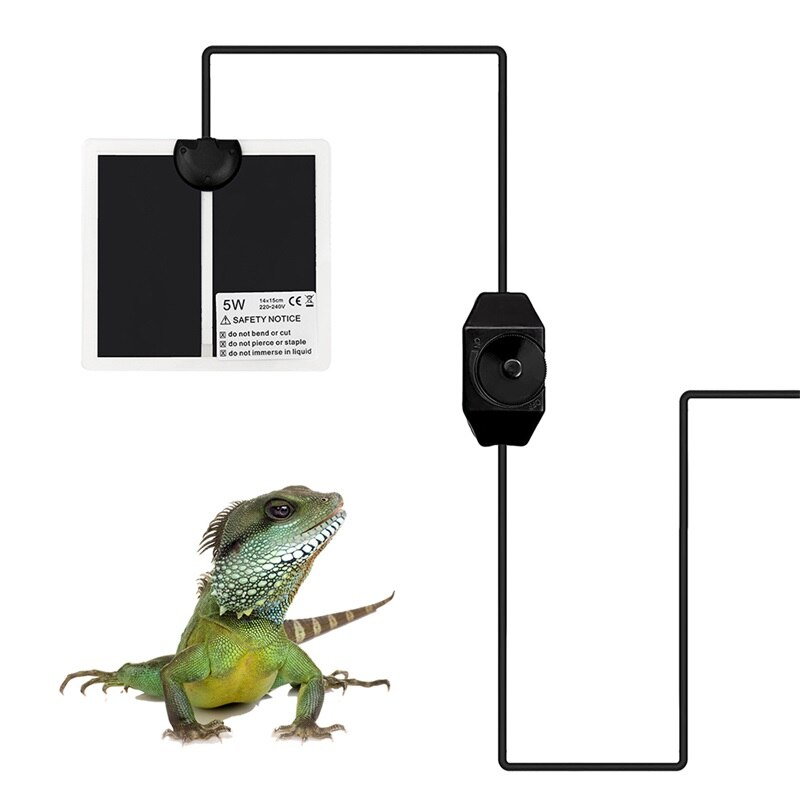 Pet Heating Pad Reptile Heater Heating Warm Tortoise Lizard Spider Winter Heating Pad EU / US/UK Plug: 5W EU Plug