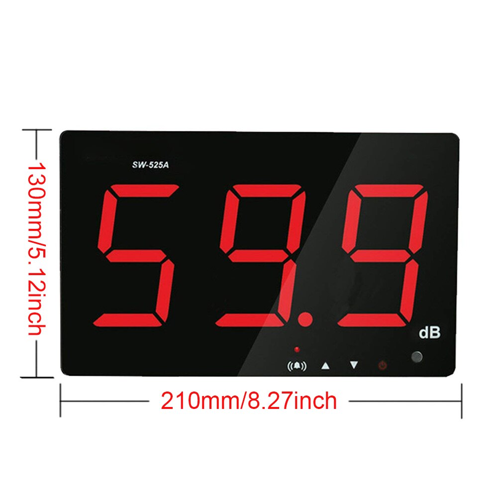SW-525A Sound Level Meter Tester 30-130db Groot Lcd-scherm Muur Opknoping Soort Ruis Decibel Meten Tester Alarm