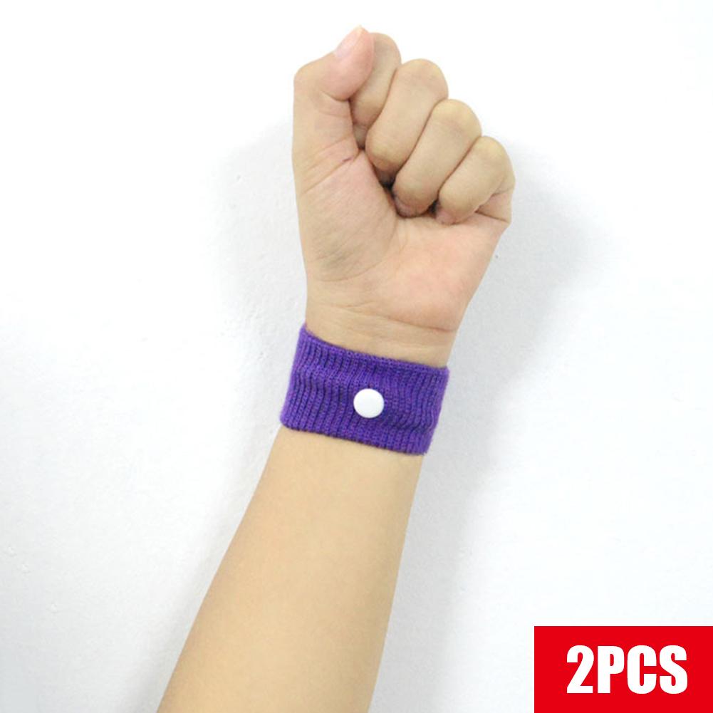 2 stk reise anti-bedøve bil armbånd justerbar graviditet antiemetic bracers polyester anti kvalme gjenbrukbart tilbehør