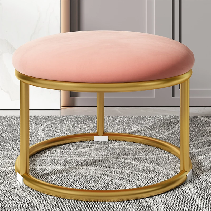 Nordic Metal Step Stool Modern Living Room Decorative Makeup Rectangle Bathroom Foot Stool Pedicure Tabouret Patio chair: Orange