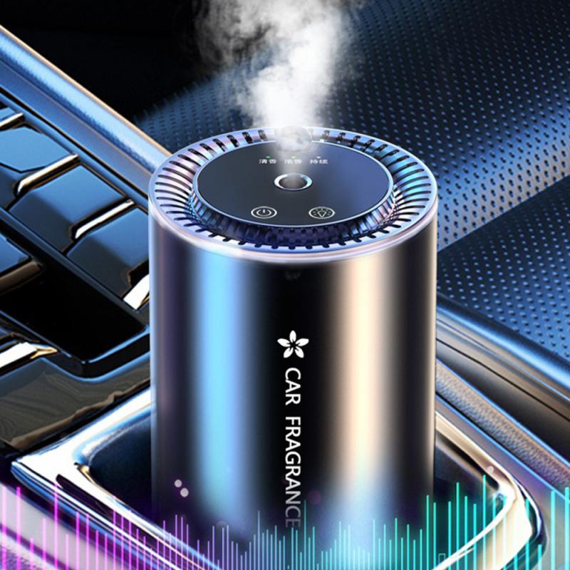Auto Luchtverfrisser Etherische Olie Geur Diffuser Distributeur Usb Oplaadbare Aromatherapie Lucht Opfriscursus Led Light: Bruin