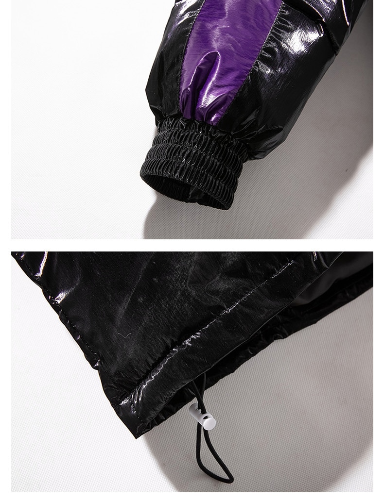 Vinter män jacka tjock varma parka jackor silver ljus glänsande bröd kappa ung huva tjock jacka ytterkläder  ,ga517