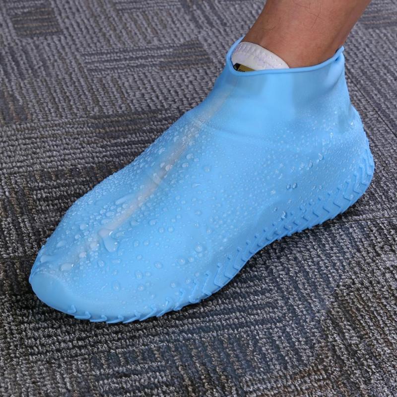 VKTECH 2Pcs Waterproof Shoe Cover Silicone Non-Slip Shoes Cover Protector Unisex Rain Boots Overshoes Outdoor Indoor Dust Covers
