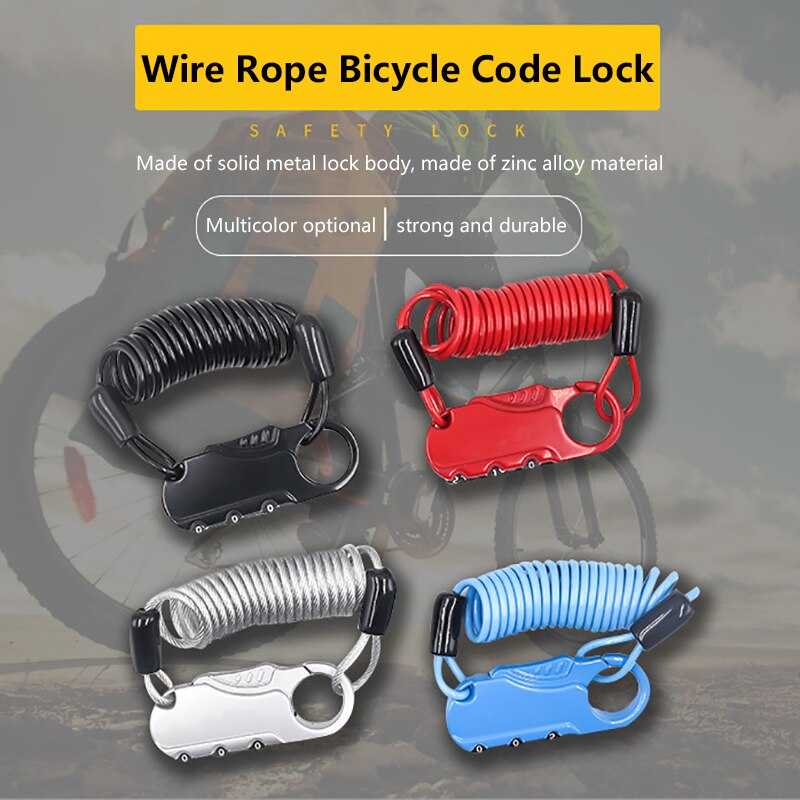 Useful Anti-theft Bike Security Double Loop Cable Strong Braided Steel For Bike Bicycle Motorcycles Chain Lock bike accessories