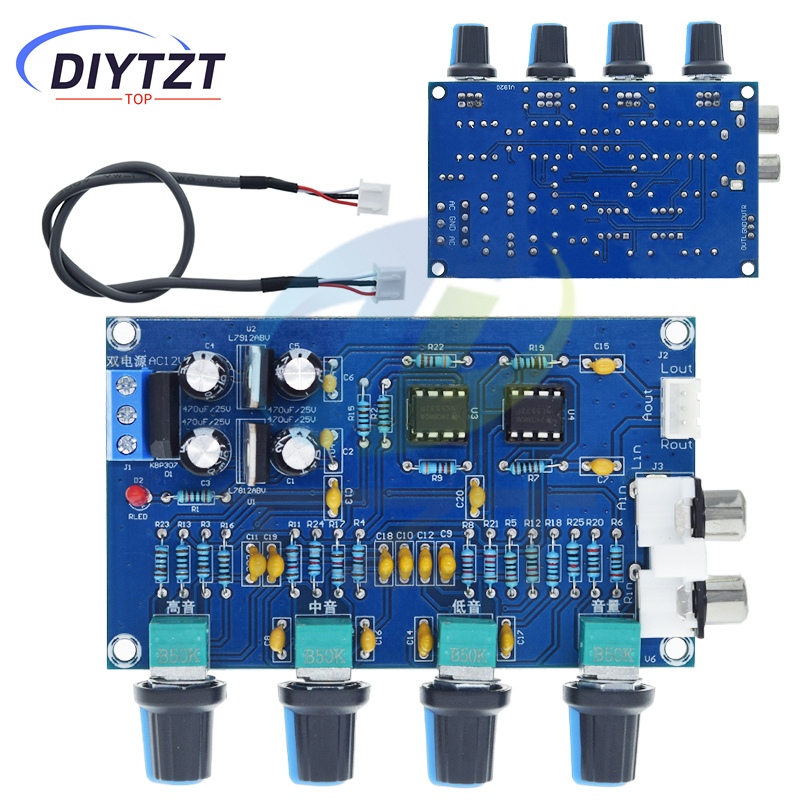 Xh -m164 ne5532 pré-amplificador estéreo placa de tom pré-amplificador áudio 4 canais módulo amplificador 4ch circuito de controle pré-amplificador de telefone