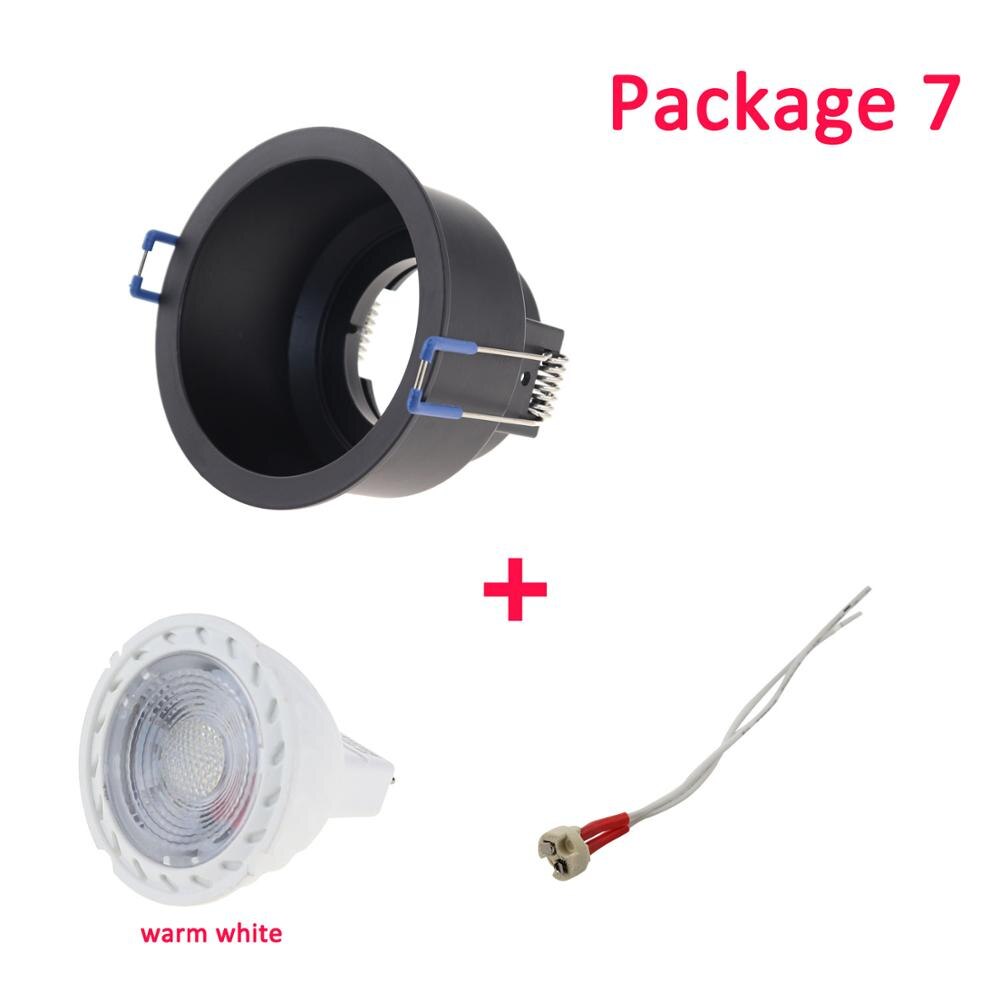 Led Zwart Plafond Lamp Houder Bases Halogeen Licht Beugel Cup Aluminium Led Downlight GU10 MR16 Spot Light Bulb Lamp Houders: package7