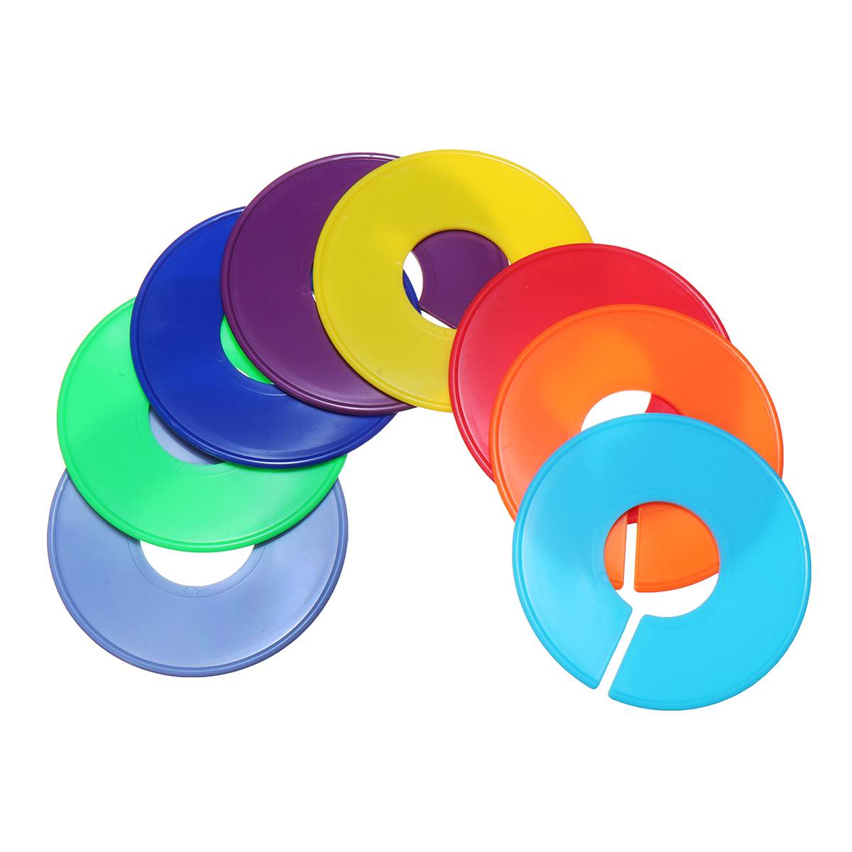 8 stk diy baby klær størrelse skillevegger plast klær merking ringe størrelse skillevegger plagg størrelse koder runde kleshengere stativ: 8 stk fargerike