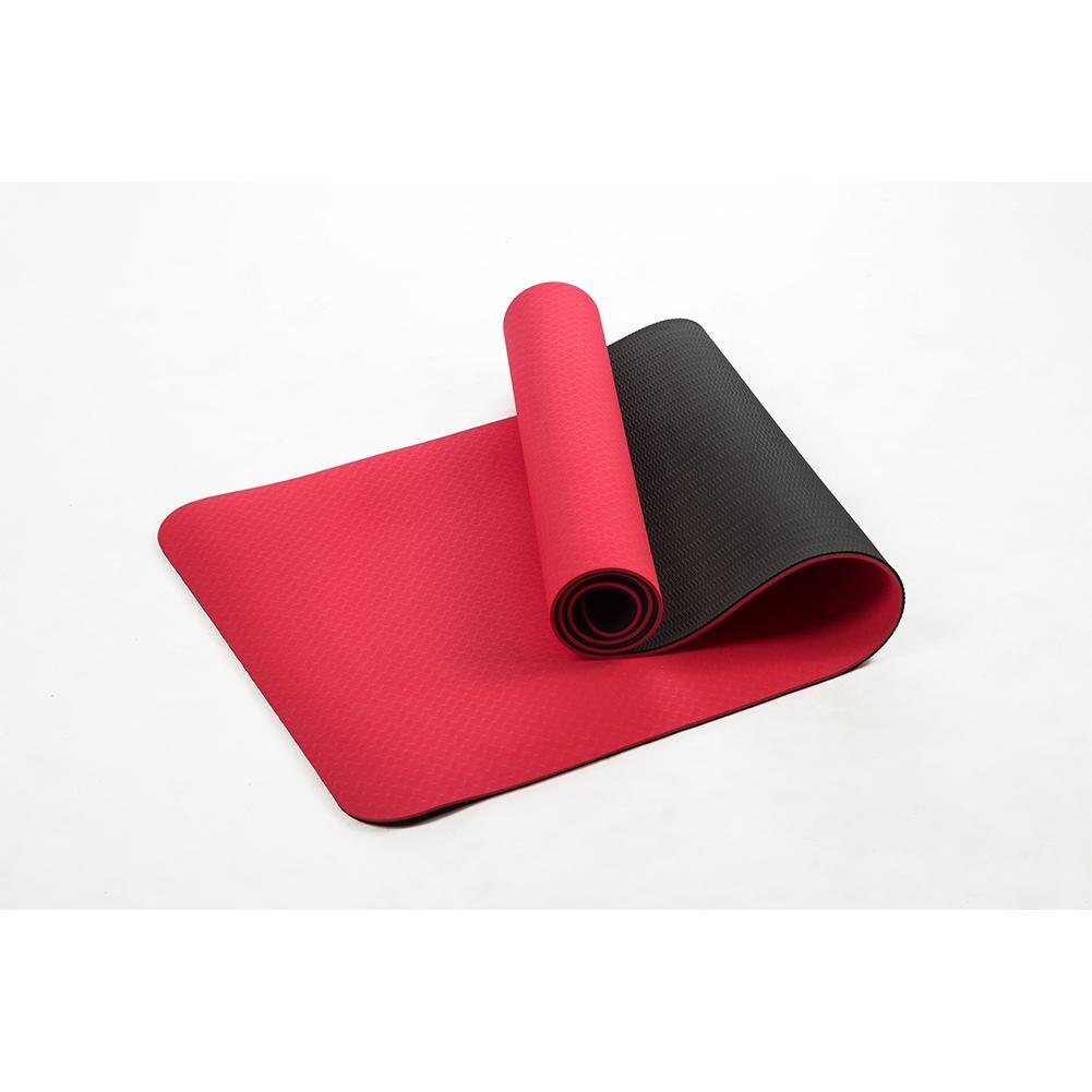 Yoga Mat 6mm Thick TPE - 183x61cm Non-Slip Dual-Color Fitness Pilates Gym Exercise Training Pad