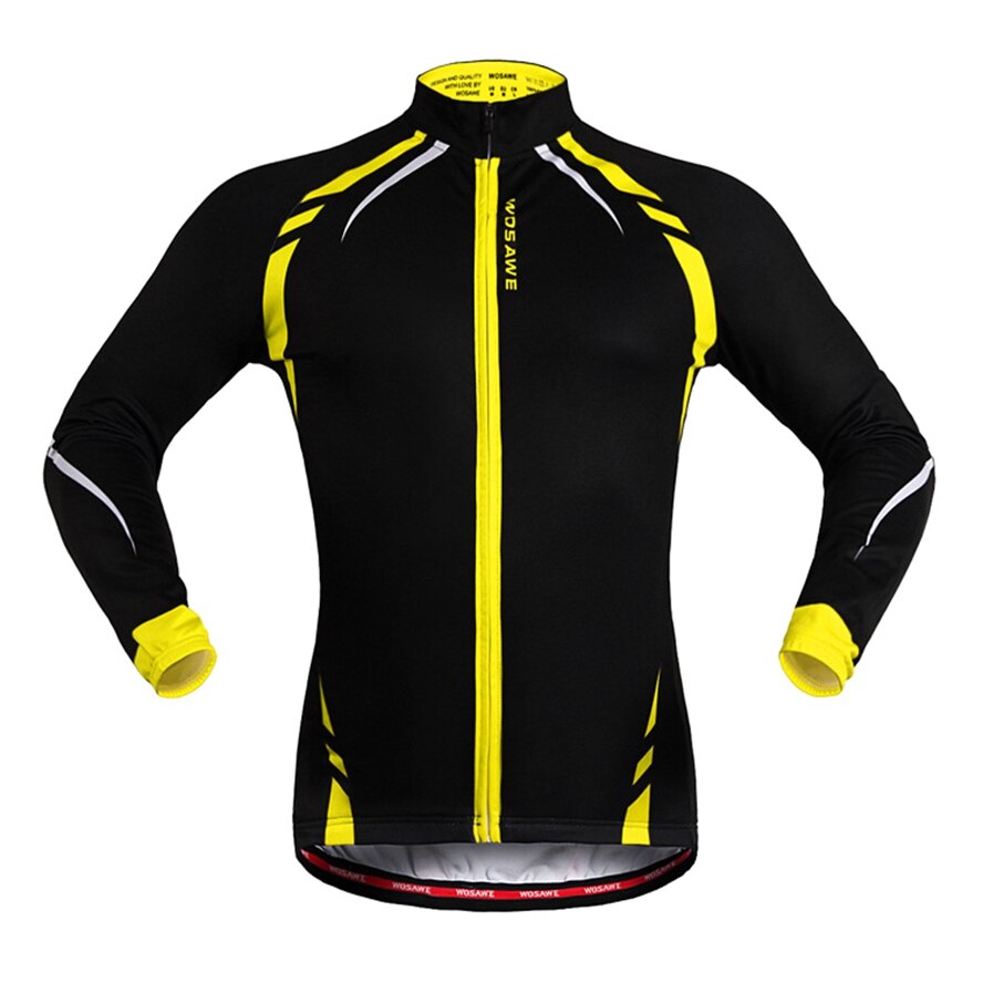 Termisk fleece varm cykeljakke reflekterende vej mtb cykel cykel vindtæt ridning fiskeri løb udendørs sportsfrakke: Gul / Xxl