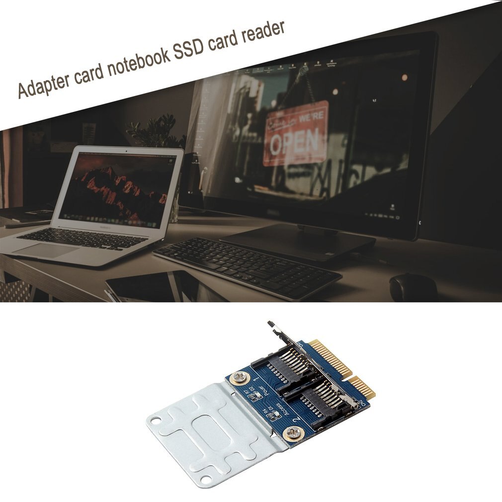 Mini Pcie To 2 Micro Sd Adapter Card Mini Pcie To Dual Tf Notebook Ssd Card Reader Microsd Card Dual Card Reader