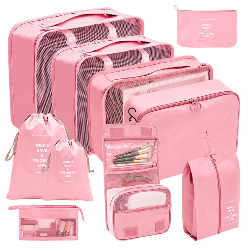 10 stuks / set reistassen organisator opslag kleding reisbenodigdheden verpakking kubussen reisaccessoires multifunctionele set: plum