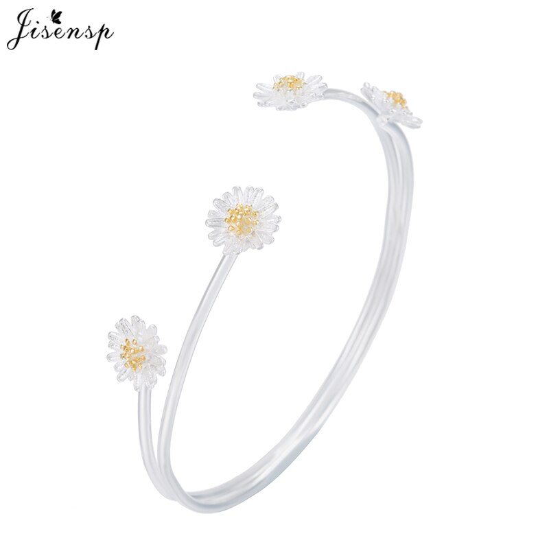 Jisensp Korean Romatic Adjustable Flower Bracelets Bangles Chic Daisy Flowers Charm Bangle Women Jewelry Wedding Bride: SYSZ022