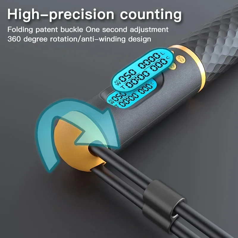 2 In 1 Multifun Skipping Rope With Digital Counter Speed Ball Bearings And Non-slip Handles Jumps And Calorie Count