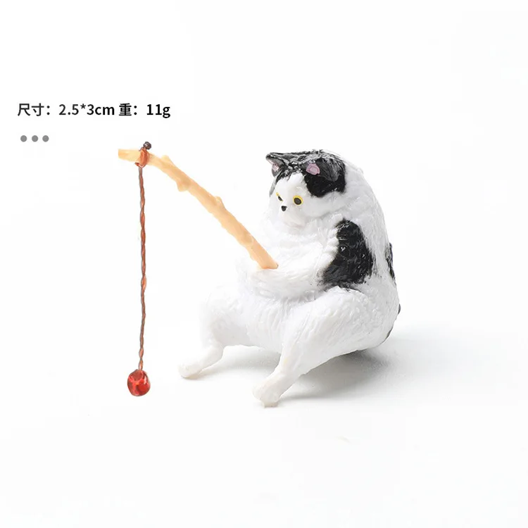 Fuuny-decoración creativa para acuario, accesorios pequeños para acuario de gato de pesca, adorno de paisajismo, accesorios para pecera Diy: Rojo