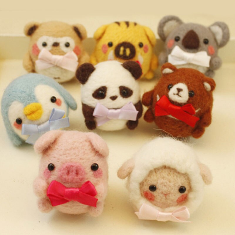 Jiwuo okrągłe lalki DIY wełna filcowanie igłą pakiet materiałów wełna filc rękodzieło szturchać zestaw zestaw robić rękodzieła filcowanie igłą kreatywny prezent