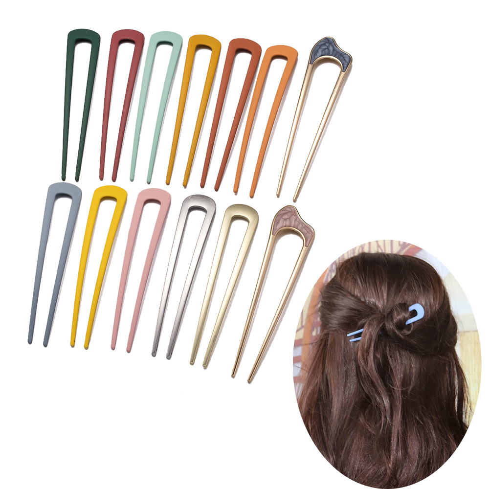 1Pcs 10cm Metal U Shaped Hairpin Hair Stick Pins For Women Girls Hairstyles Holder Simple Jewellery Accessories Supplies Crafts