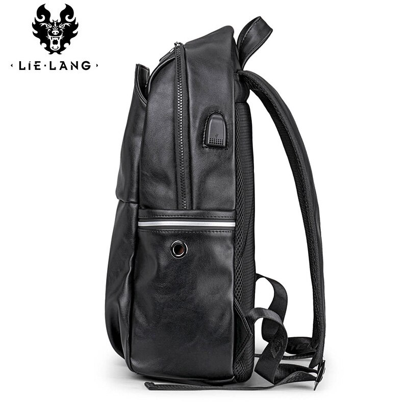 LIELANG Leather Backpack Men Waterproof Laptop Backpack Men's Travel Bag Large Stylish Boys Teenager Schoolbag Male Bagpack