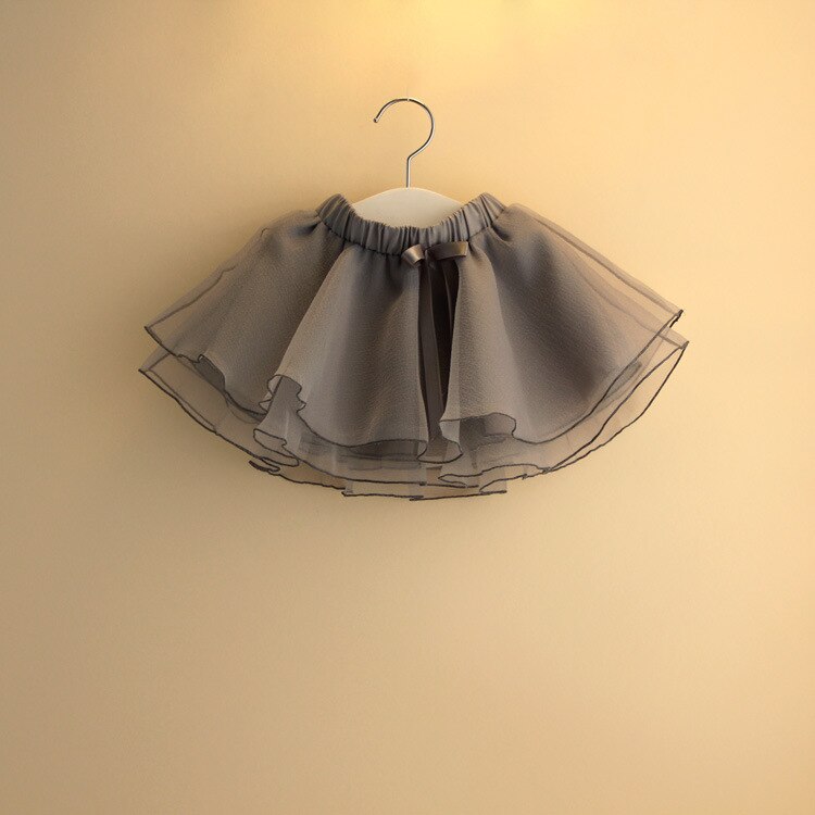Girls Fluffy Chiffon Pettiskirt princess birthday year tutu skirts Skirt Christmas Tulle mini skirt A-lineskirt: gray / 90cm height