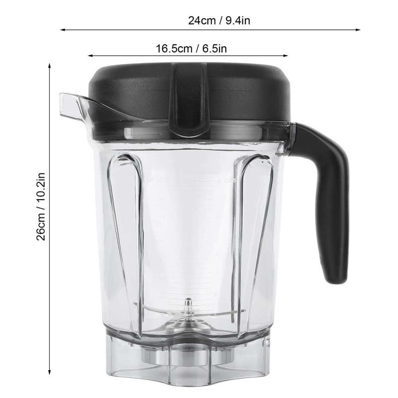Transparent Food Blender Container with Blade Lid Replacement Accessories Fit for Vitamix Container 64oz Blender Accessories