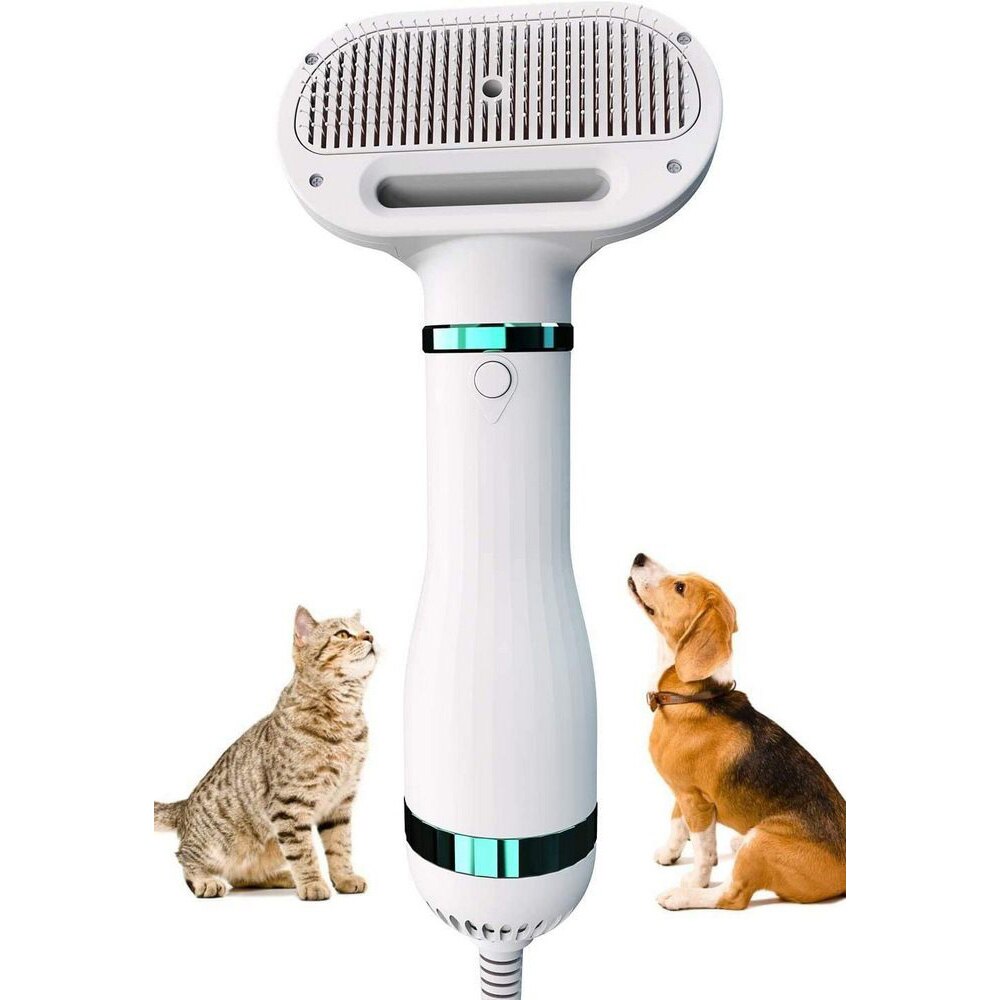Portable Dog Dryer 2-In-1Hair Dryer for Dogs Adjust Temperature Low Noise Pet Dryer Dog Grooming Comb Fur Blower
