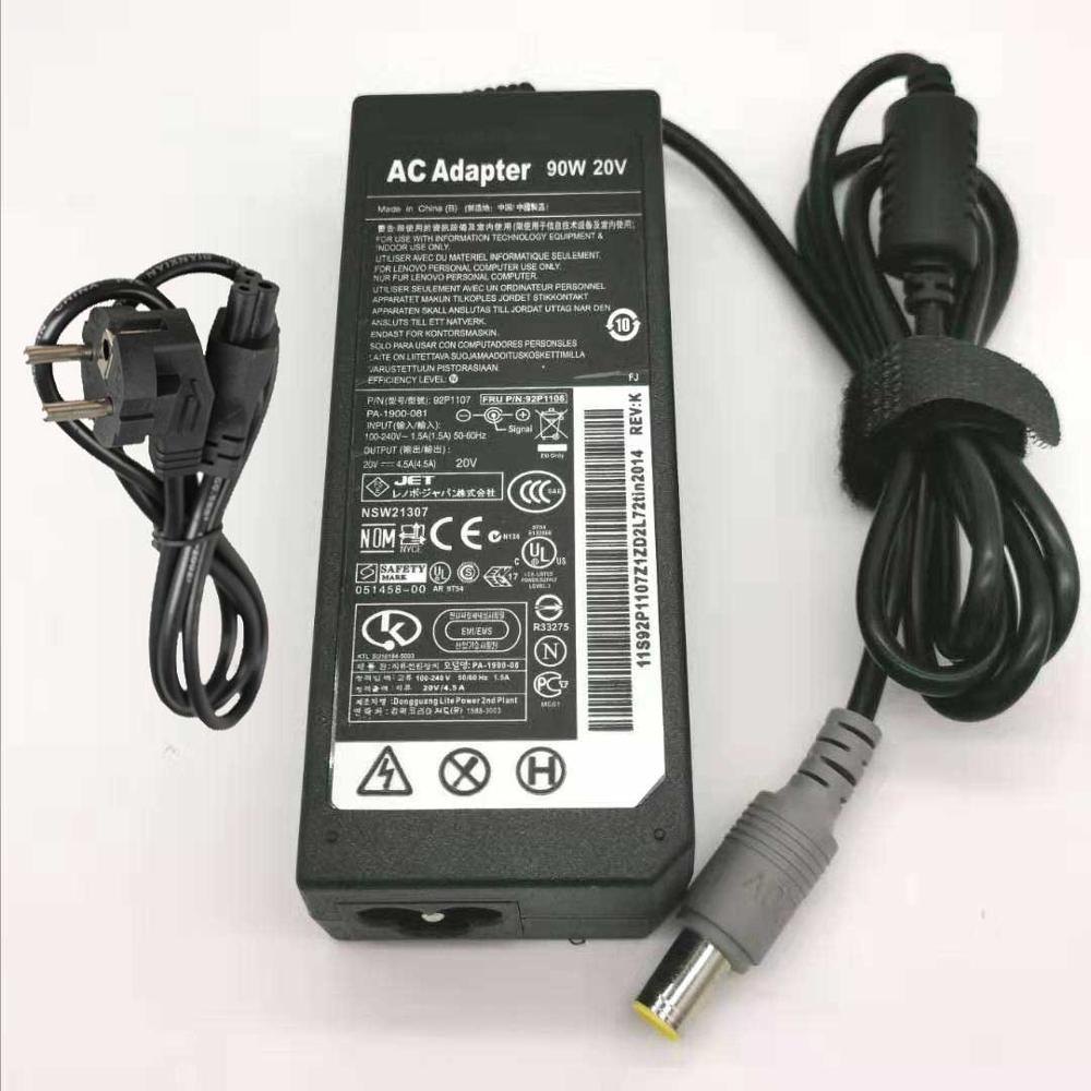 20V 4.5A 90W Replacement AC Power Adapter Charger For Lenovo Thinkpad E420 E430 T61 T60p Z60T T R61E SL400 T61 X61 X61 X200 T410: 20V4.5AandEU
