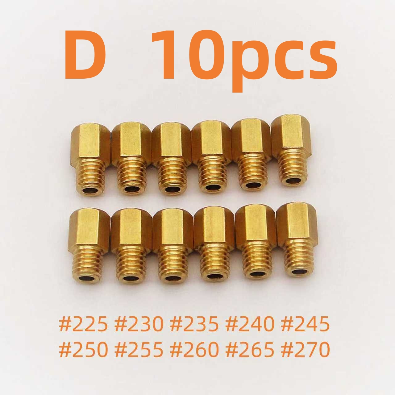 10 Uds. Jatos principales de carburador para carburador Mikuni VM TM TMX 250 260 270 280 290: Multicolor