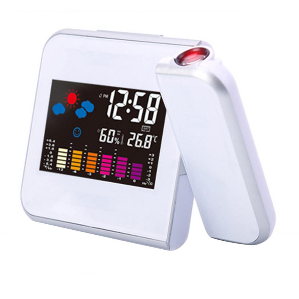 LED Color Screen LED Digital Alarm Clock Backlight Weather Projection Desktop Alarm Clock Home Office LED Desktop Digital Clock