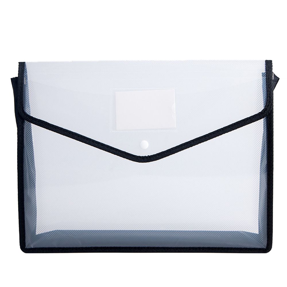 Plastic Waterproof File Envelopes with Label Pocket Snap Button School Home Work Office Organization filing folders