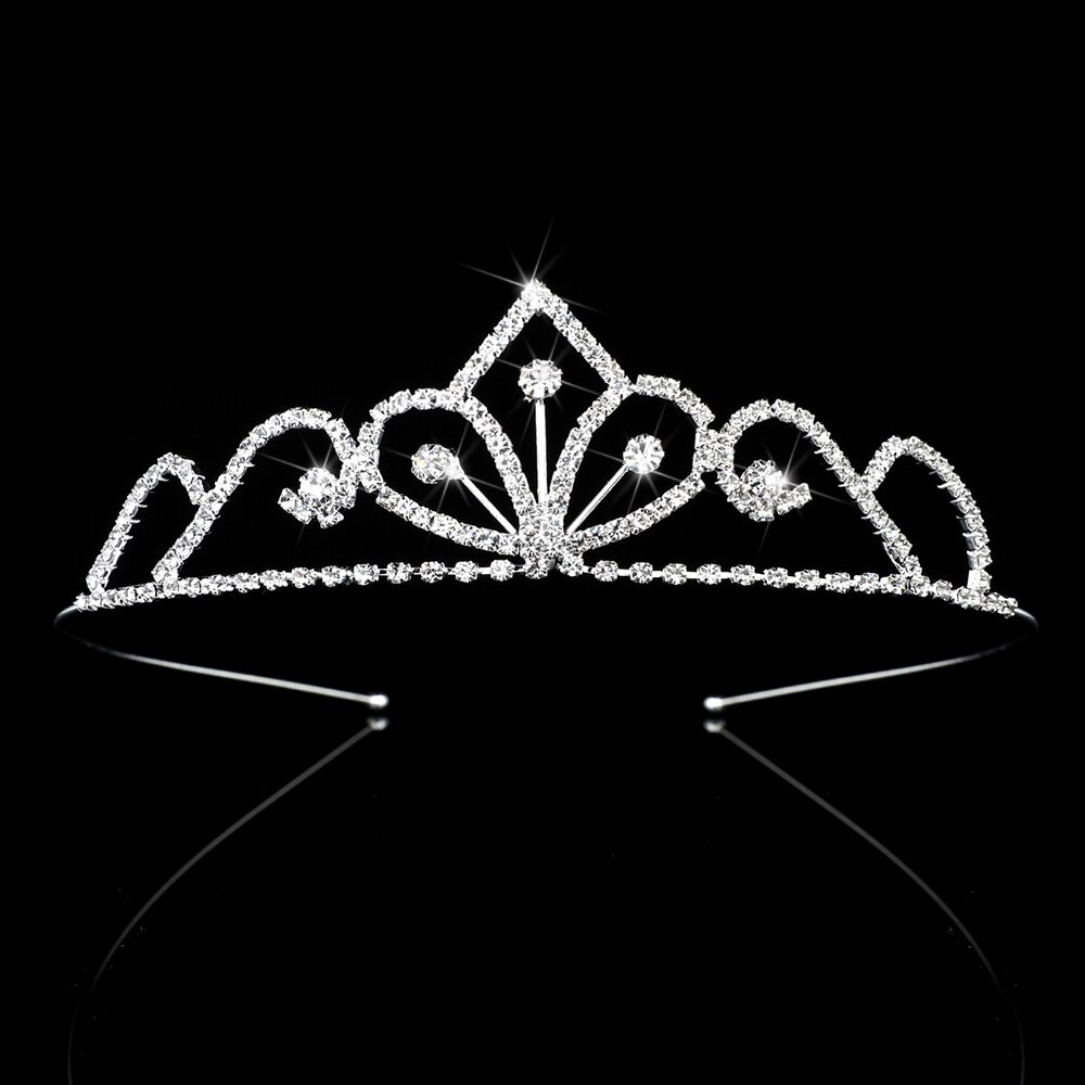 Feminino menina crianças coroa princesa cristal tiaras casamento strass bandana baile presente jóias de cabelo decoração