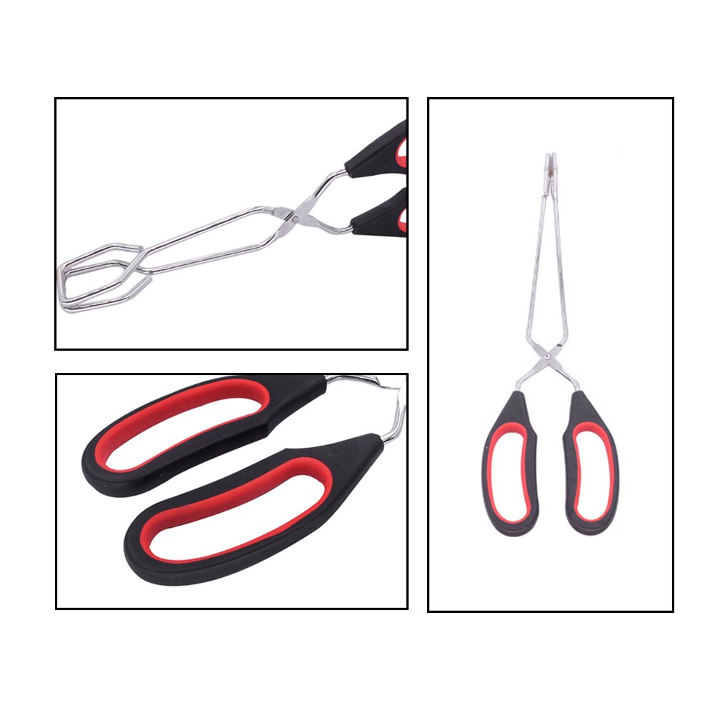 Scissors Type Portable Long Handle Outdoor Kitchen BBQ Tongs Clamp Convenient Grilling Multifunction Food Clip Camping Cooking