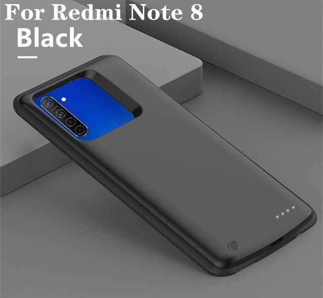 Für Xiaomi Redmi Hinweis 8 Profi Batterie fallen Schlank Stoßfest Batterie Ladegerät fallen Für Redmi Hinweis 8 Sicherung Energie Pack Ladung Abdeckung: schwarz For Note 8