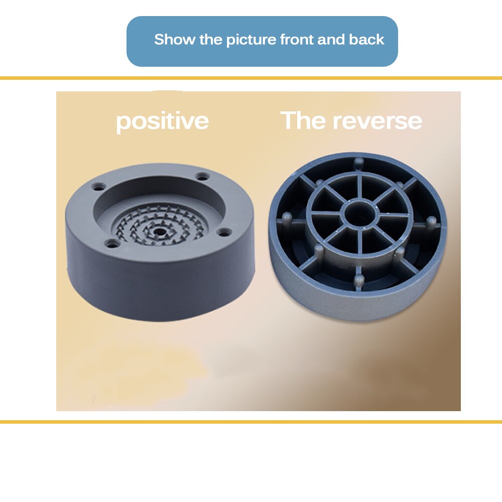 Gray Universal Washing Machine Heightening Foot Mat Set Washing Machine Foot Mat, Increase The Height To Reduce Noise