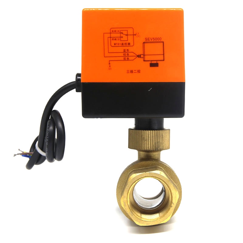 Dn15 dn20 dn25 dn32 dn40 elektriske kuleventiler  ac220v dc24v 2- veis messingventiler motorisert kuleventil