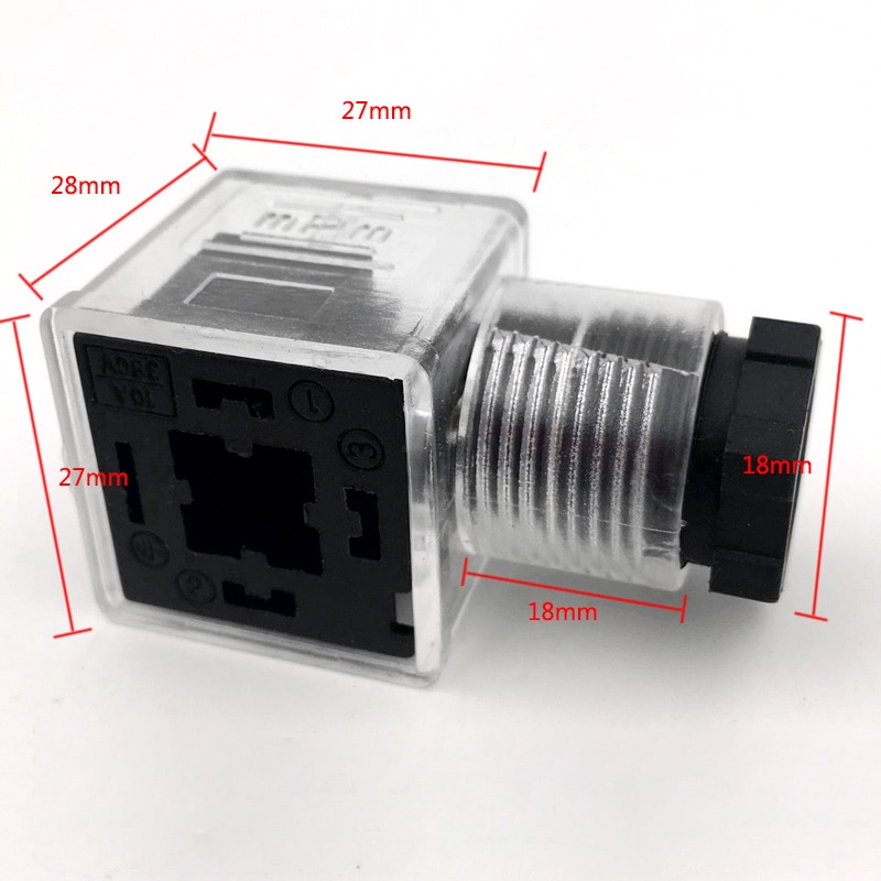 Hydraulische magneetventiel plug met lamp plugsolenoid junction box spoel connector