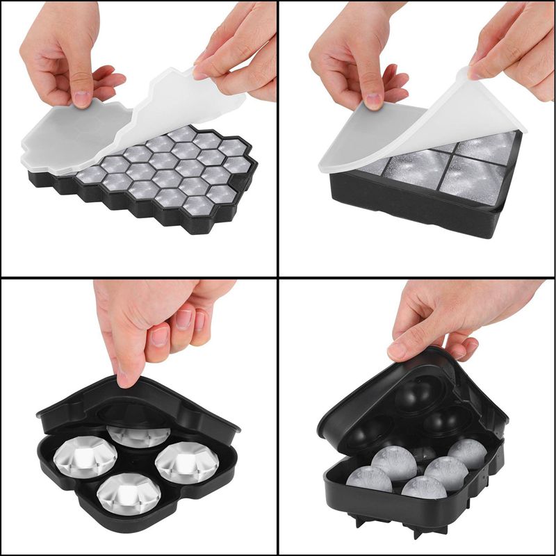 De silicona fabricante de cubitos de hielo de panal de bandejas de cubitos de hielo de silicona molde de hielo para whisky de formas para hielo dulce pastel Chocolate moldes