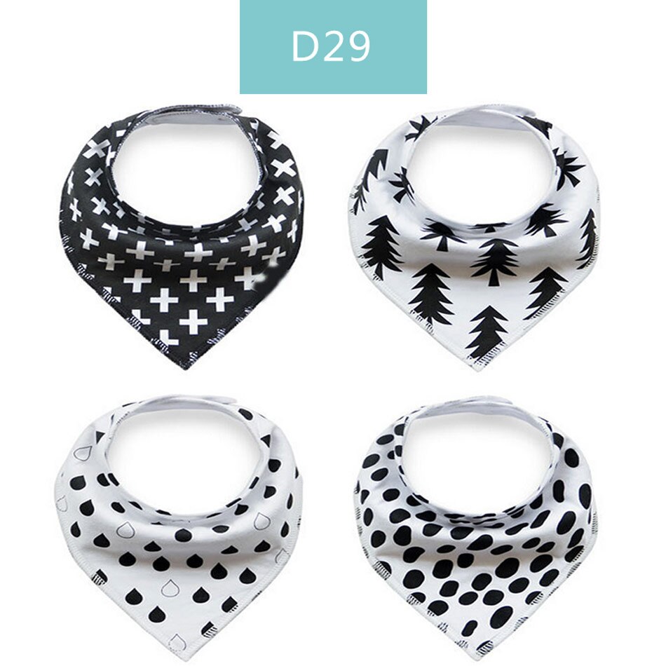 Gelukkig Fluit 4 Stuks Set Baby Kids Peuter Voeden Bandana Slabbetjes Speeksel Handdoek Driehoek Hoofddoek