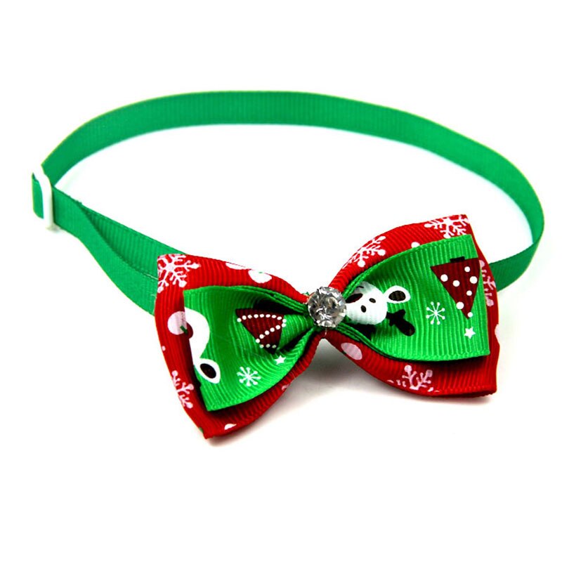 1pcs Reflective Pet Bow Tie Pet Collar Puppy Bows Cat Kitten Necktie Lovely Pets Grooming Accessories Pet Christmas Series: 06