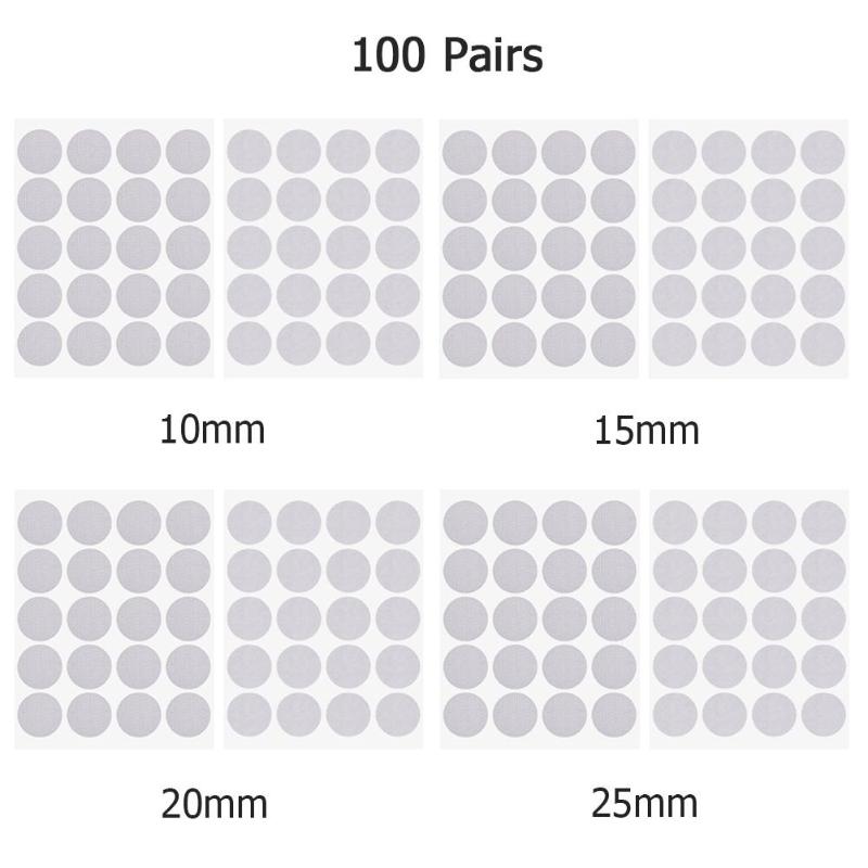 100 Pairs Dots Sticker Haak Lus Dubbelzijdig Zelfklevende Nylon Tape Snap Adhesive Sluiting Tape Thuisgebruik naaien Accessoires