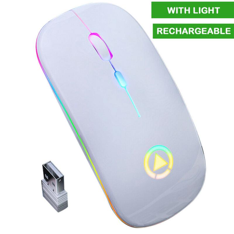 Drahtlose Maus RGB Wiederaufladbare Maus Drahtlose Computer Schweigen FÜHRTE Hintergrundbeleuchtung Ergonomisches Gaming Maus Für Laptop PC Büro: 03 Rechargeable