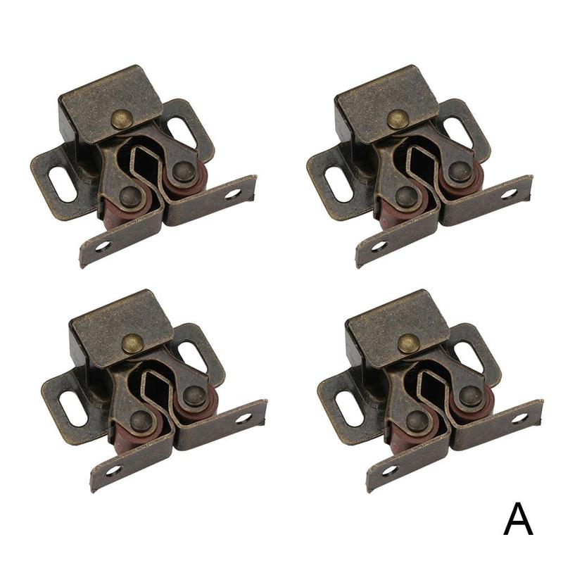 Topes de puerta de muebles, pestillo de armario de Color cobre antiguo, libre de rodillo con doble puerta, cierres estriadores y S C1W5